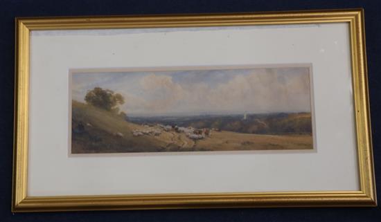 Robert Thorne Waite (1832-1935) The Last Load & Kentish Pastures 4.5 x 13.75 & 4.5 x 13.5in.